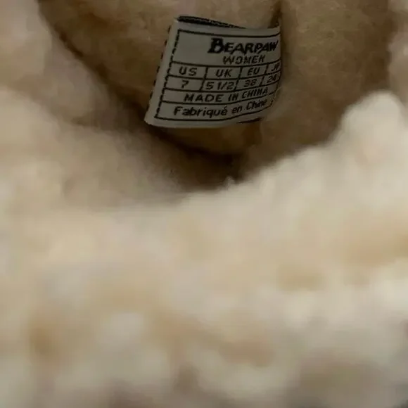 Bearpaw Boshie Women’s Winter Boots Brown Suede Knit Buckle Shearling Lined Sz 7 - Picture 9 of 9